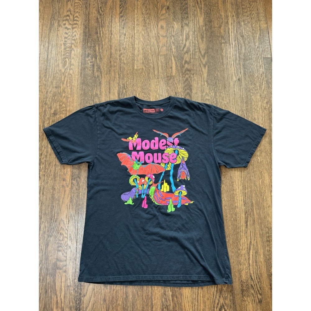 AMBSN Modest Mouse 2018 Tour Graphic T-Shirt XL Black Psychedelic Band Tee